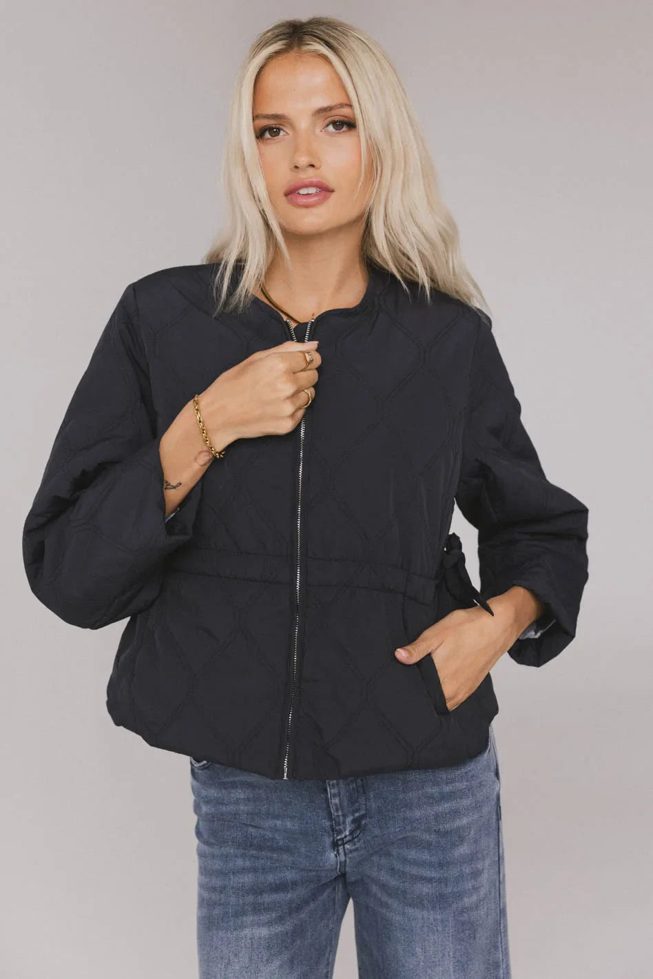Zola Quilted Jacket in Navy FINAL SALE