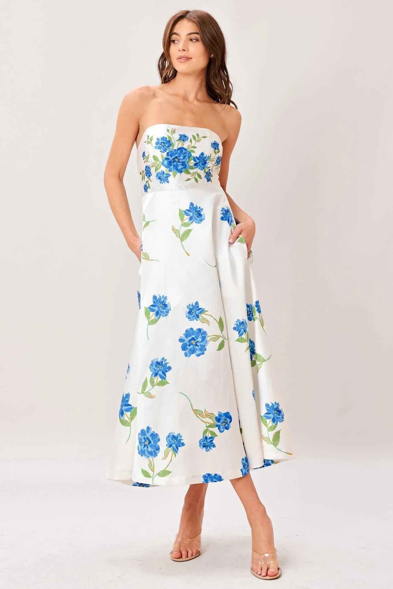 GARDEN MUSE FLORAL MIDI DRESS