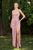 Olga Gown Off The Shoulder Shimmer Chiffon Dress