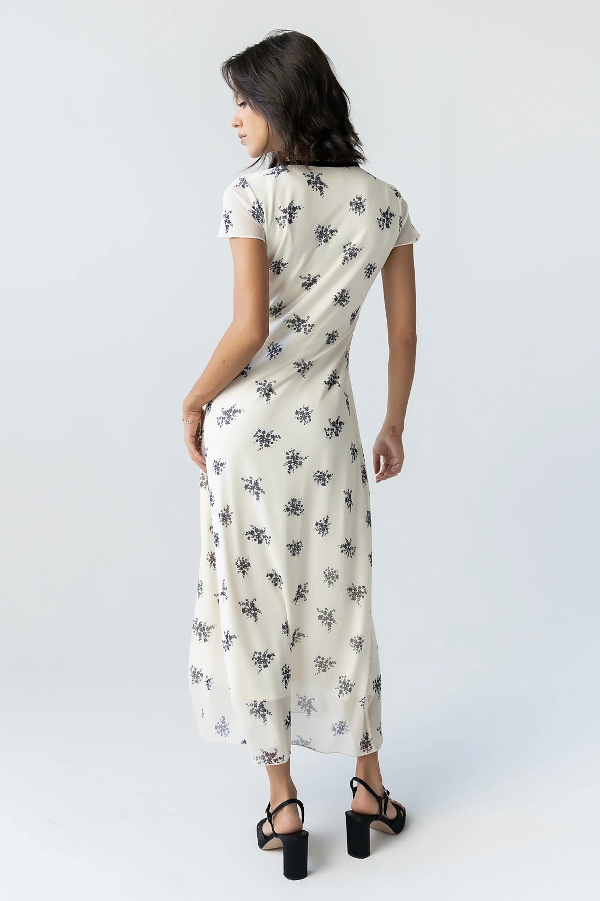 Neo Mesh Maxi Dress in Ivory