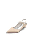 Satin Pointed Toe Buckle Kitten Heels