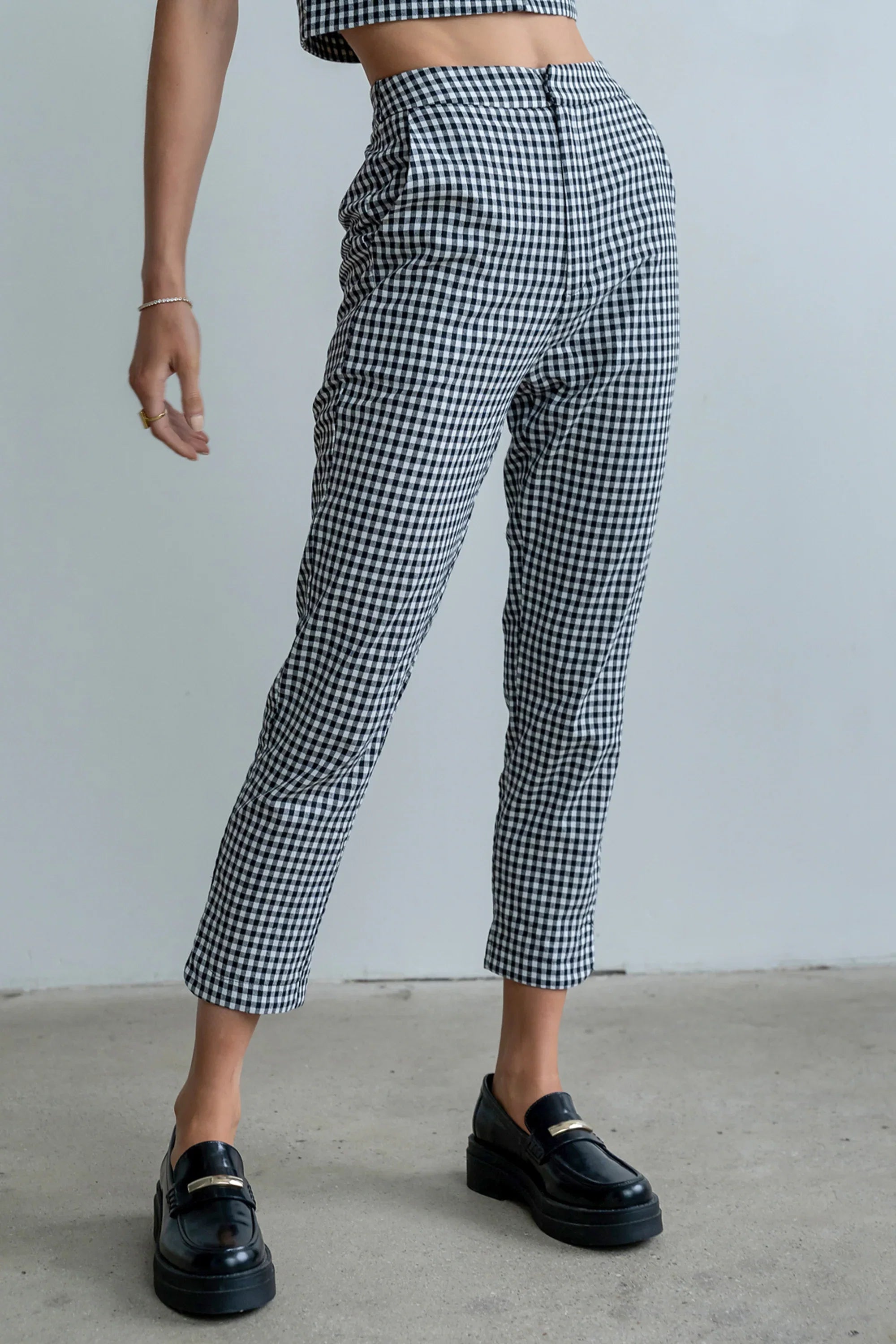 Madie Gingham Pants in Black