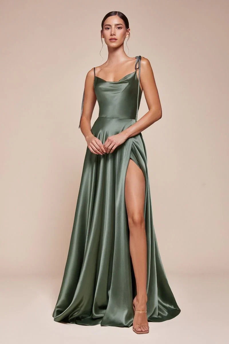 LOTTIE GOWN SATIN A LINE DRESS