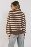 Azuline Striped Sweater in Brown FINAL SALE
