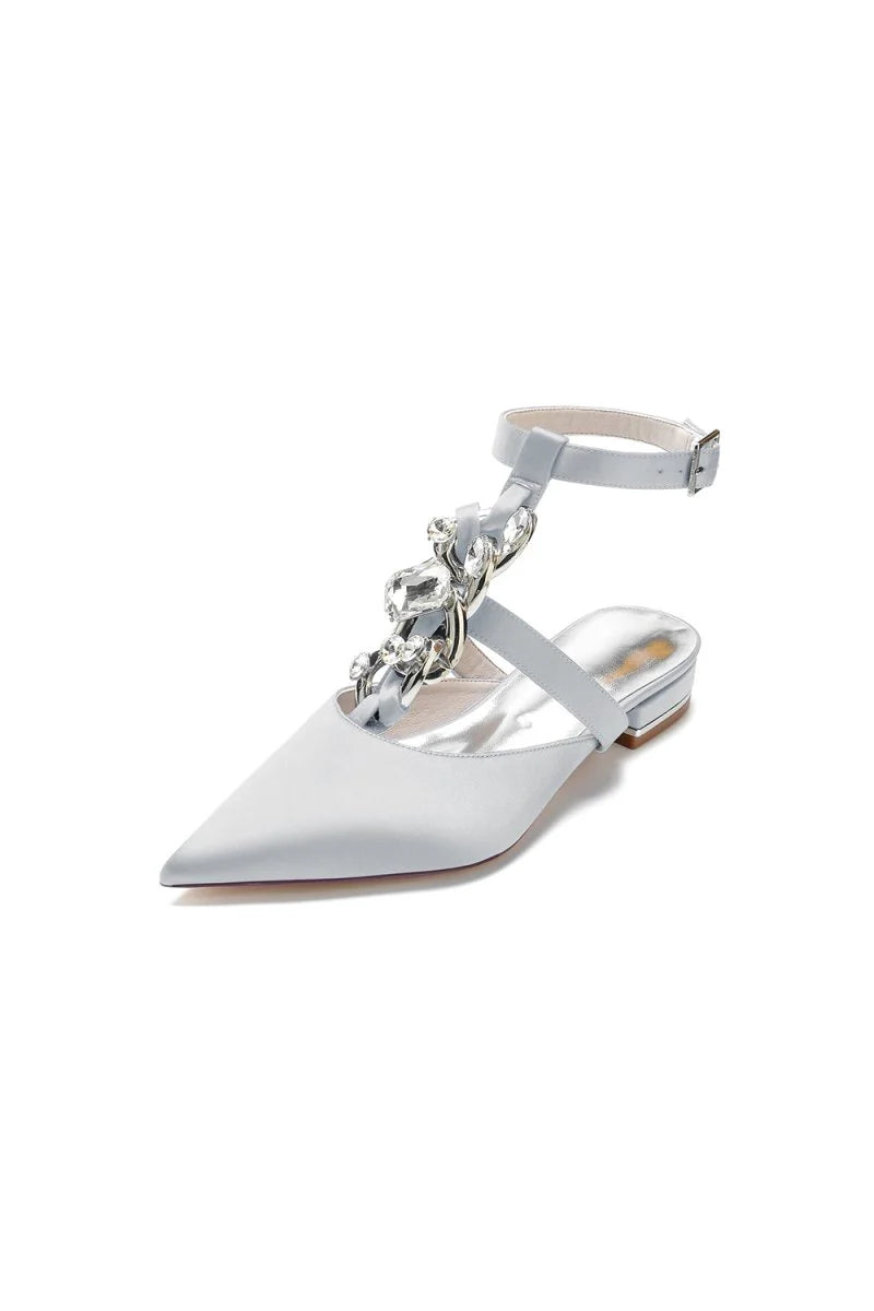Crystal Chain Pointed Toe Flats