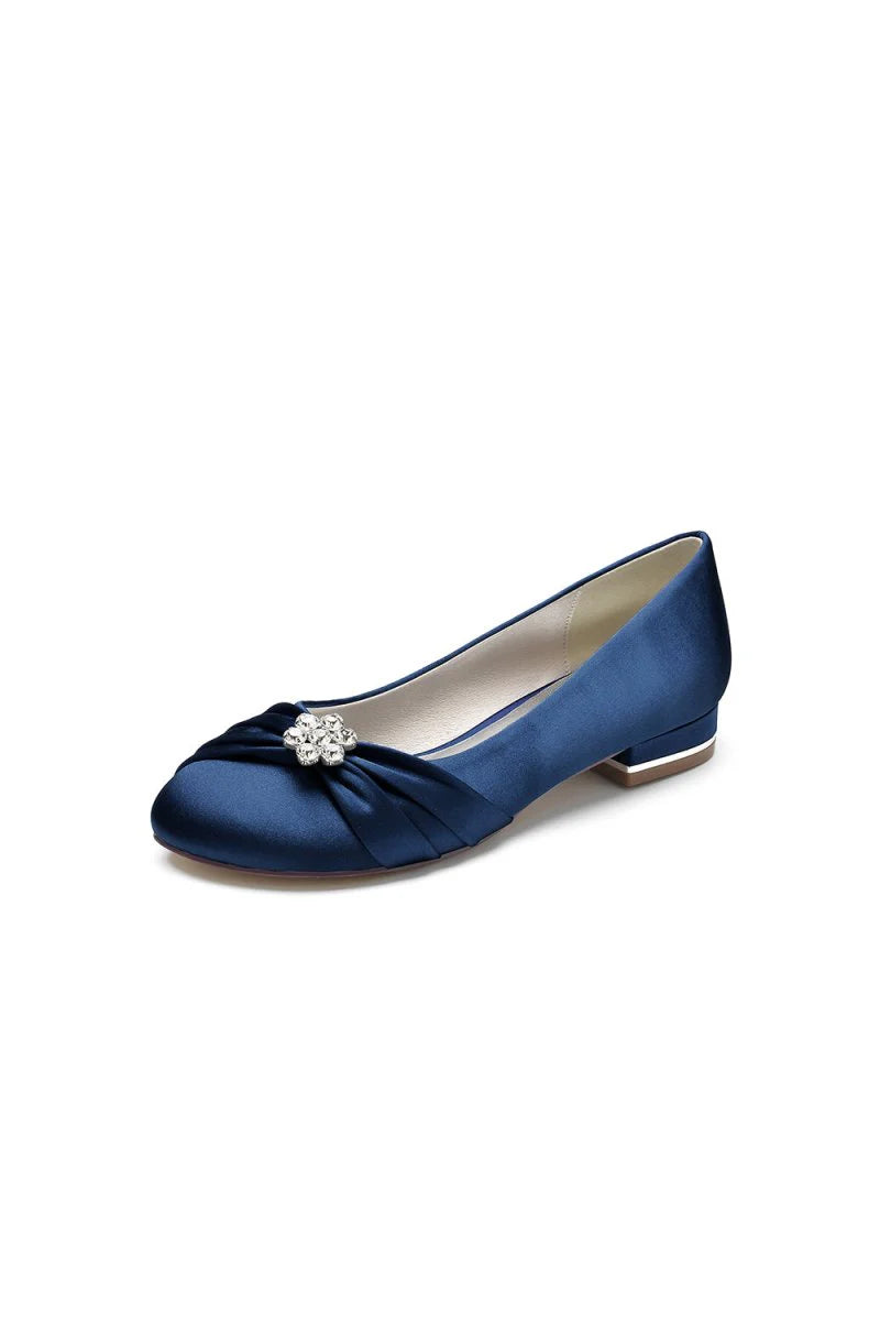 Royal Blue Flats with Rhinestone embellished