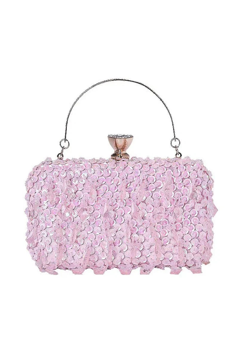 Womens Beaded Sequined Evening Clutch Bags