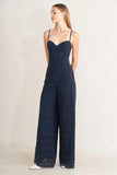 EVENING MUSE NAVY LACE JUMPSUIT