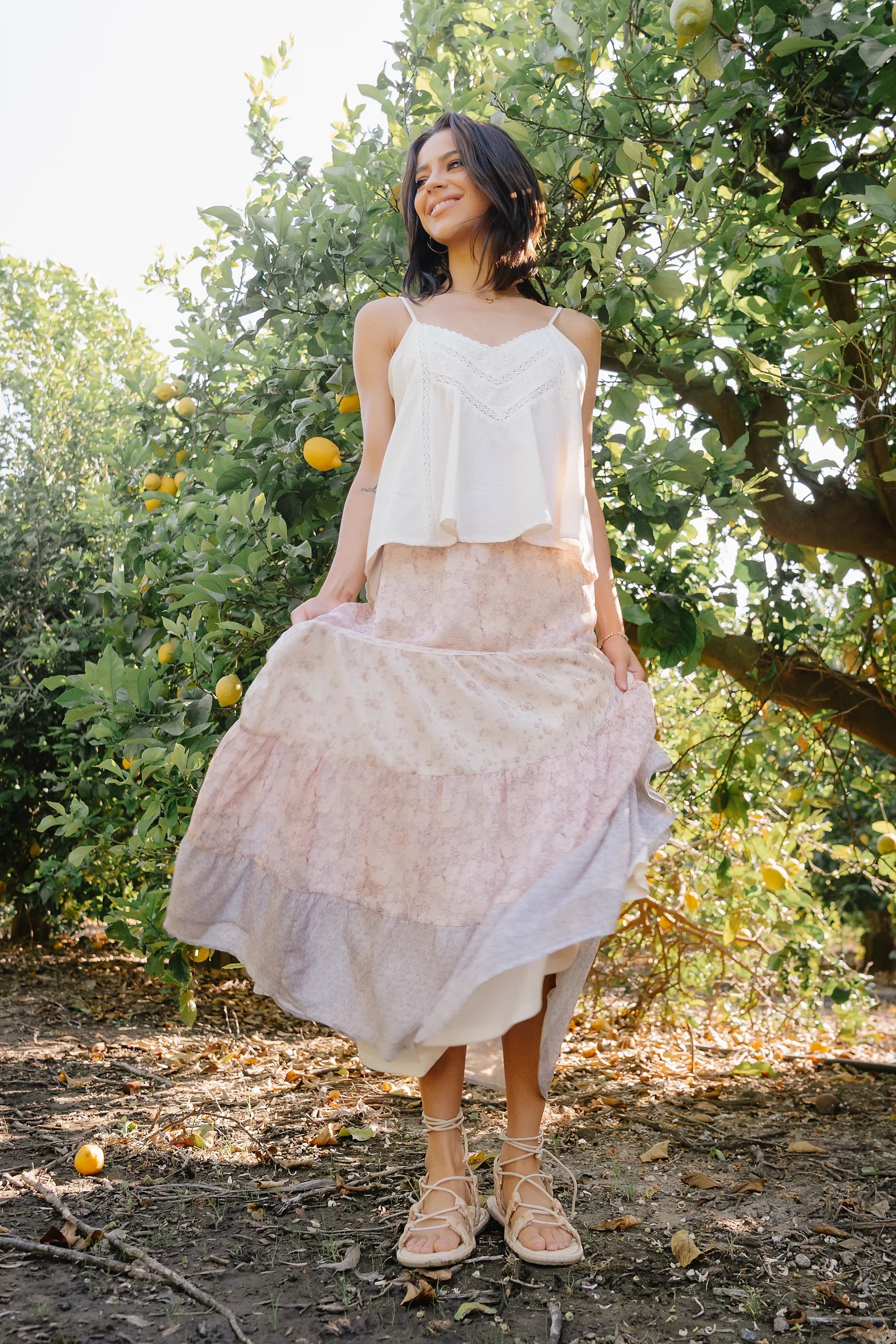 Shauna Mixed Media Maxi Skirt