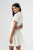 Carlie Denim Mini Dress in Cream