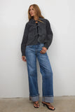 Tammy Collared Jacket in Faded Black FINAL SALE