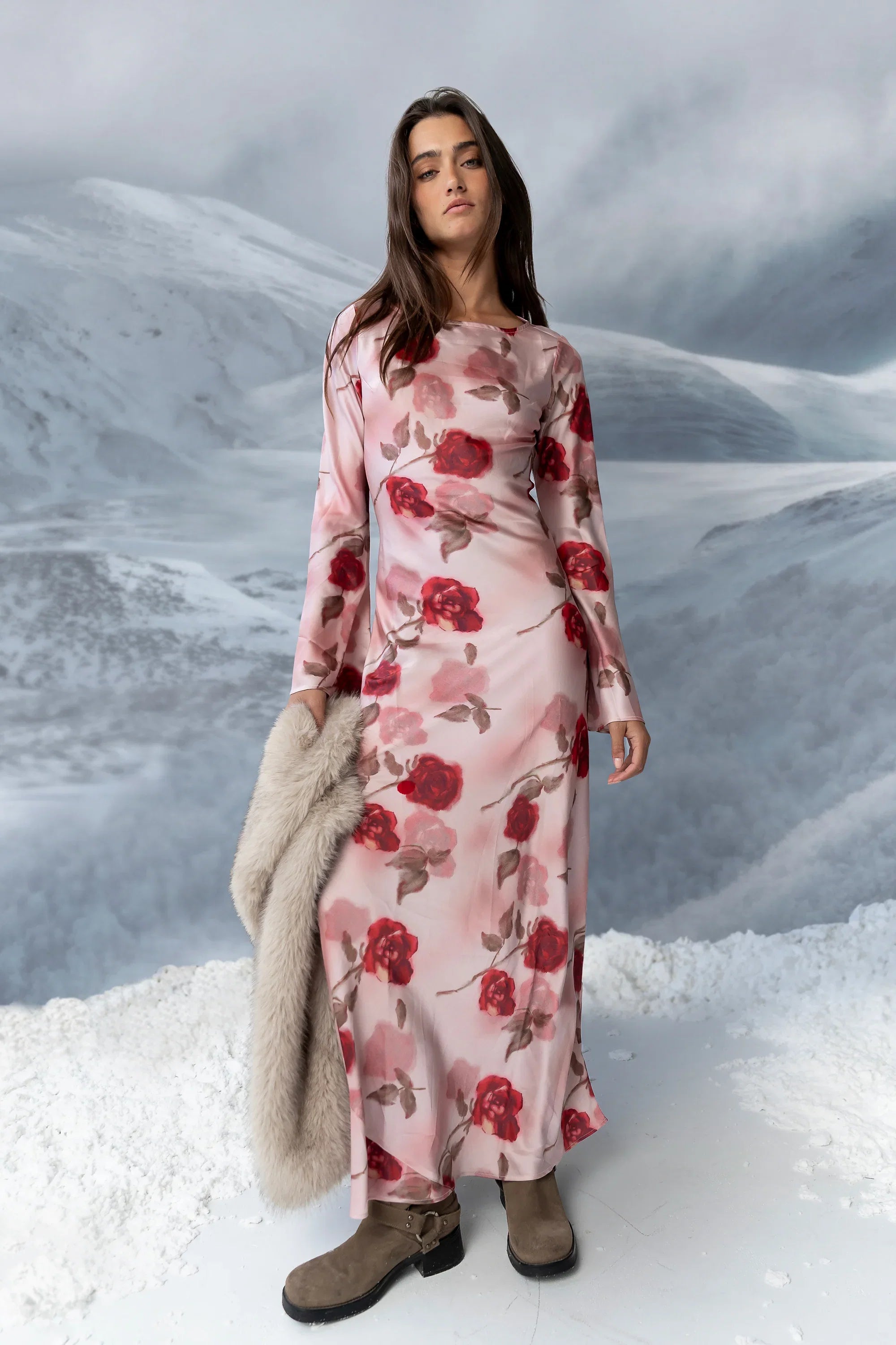 Melody Ultra Maxi Dress in Mauve FINAL SALE