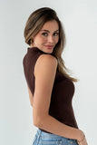 Rika Ribbed Top in Brown