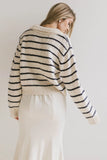 Dolly Striped Knit Cardigan in Navy FINAL SALE