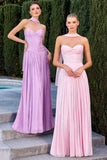 Linnea Gown Strapless Shimmer Chiffon Dress with Scarf