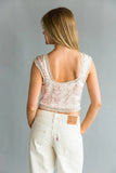 Kaeli Lace Trim Floral Satin Top