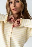 Brenna Striped Cardigan in Yellow