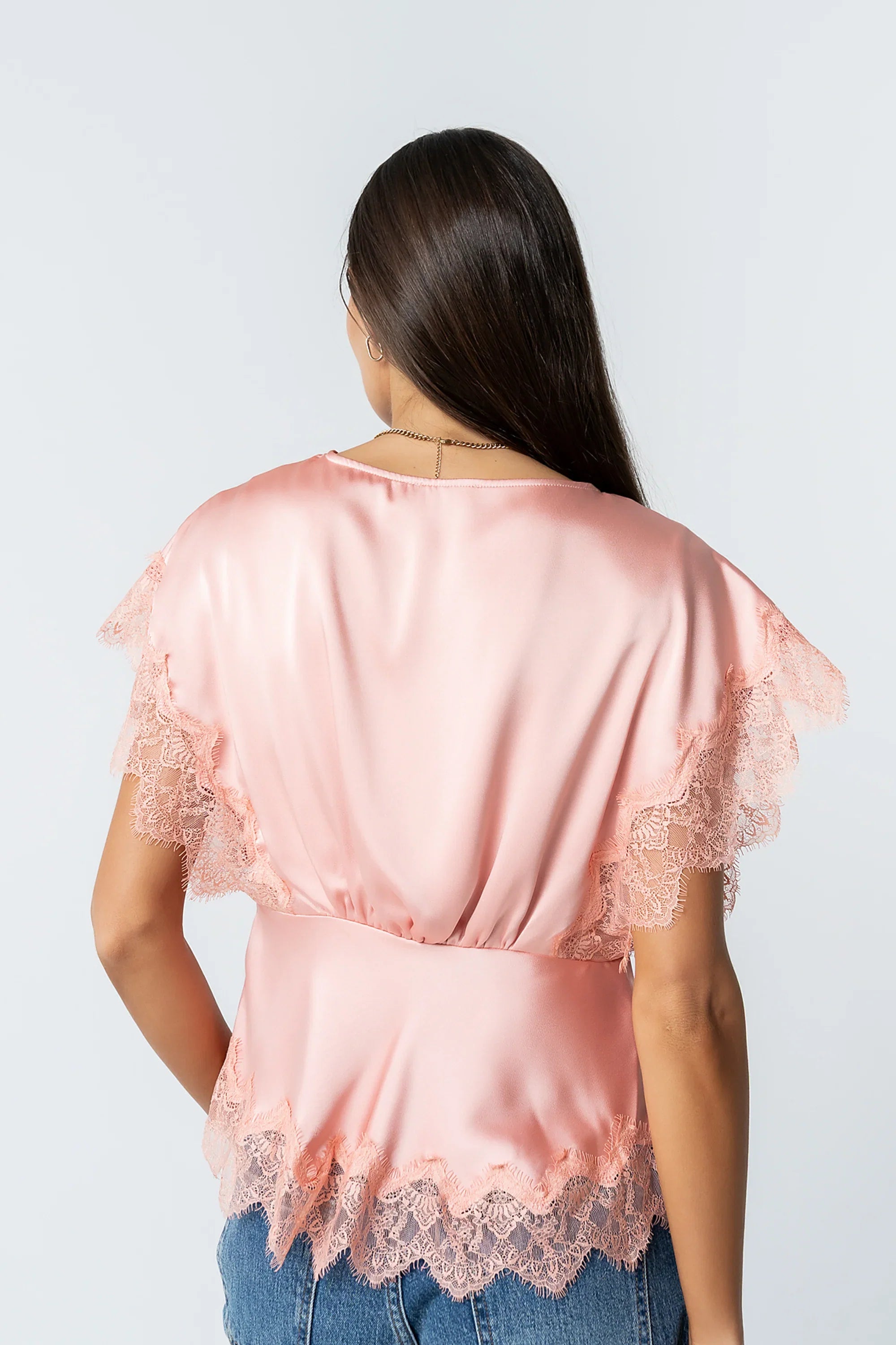 Chelsea Satin Blouse in Blush