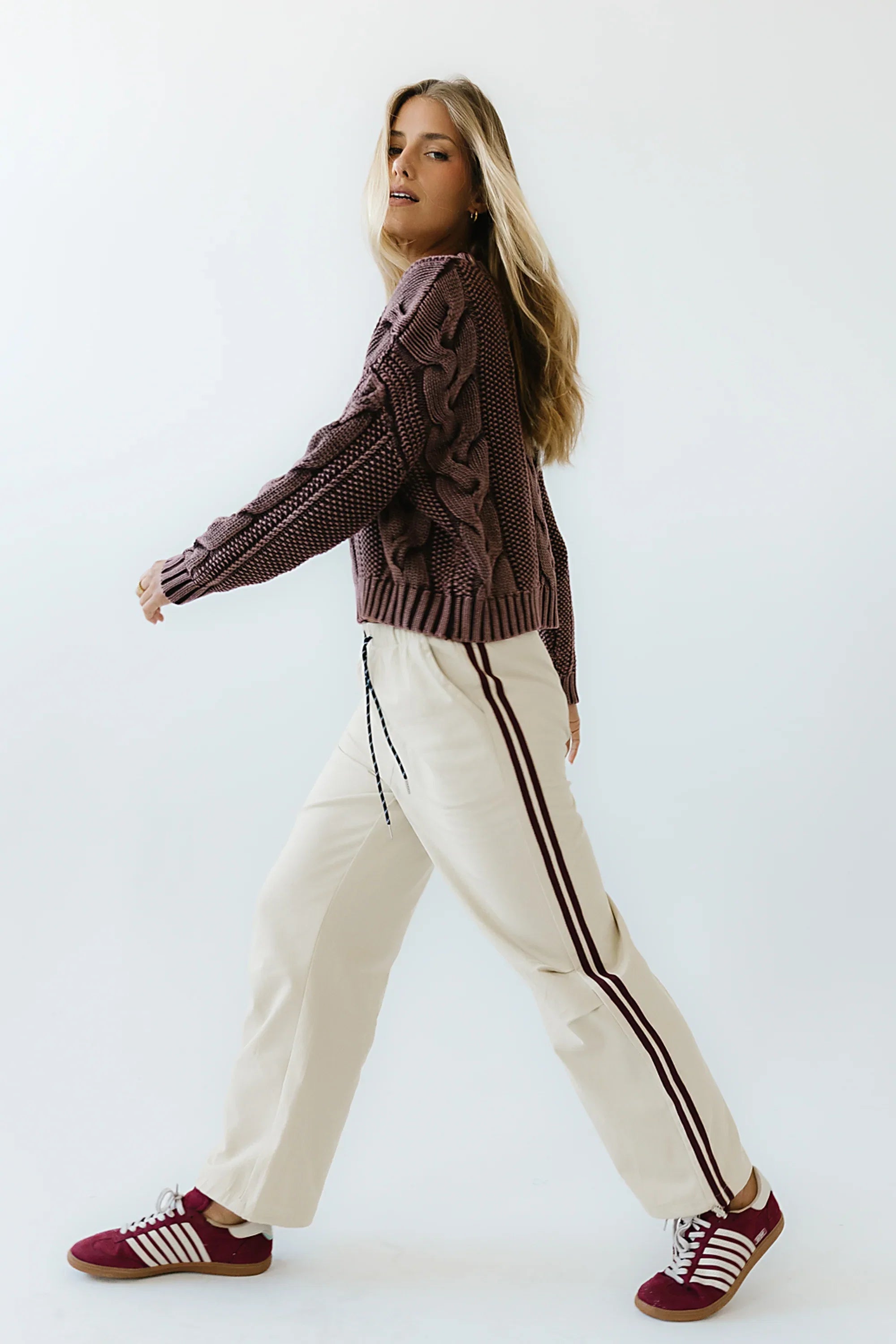Franklin Striped Joggers in Cream