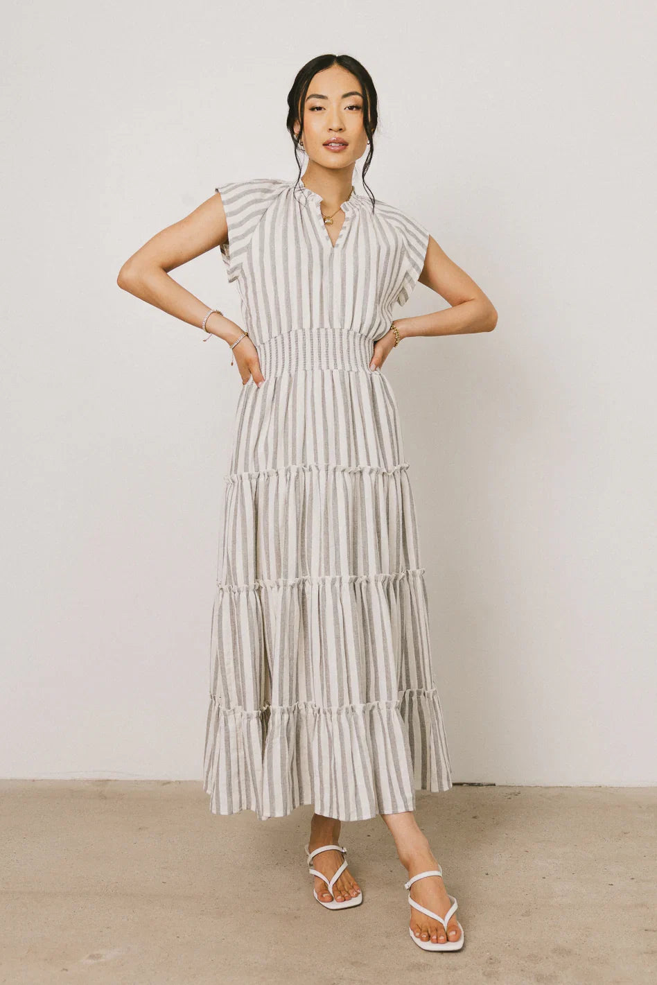 Claire Striped Maxi Dress in Indigo