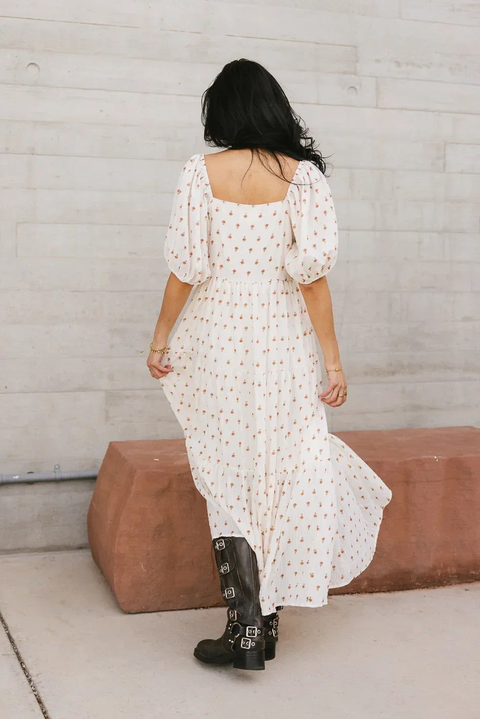 Landrie Ditsy Floral Dress in Rust FINAL SALE