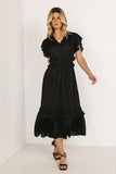 Willa Ruffle Dress in Black FINAL SALE