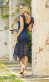 Giselle Dress Steel Blue Lace Dress
