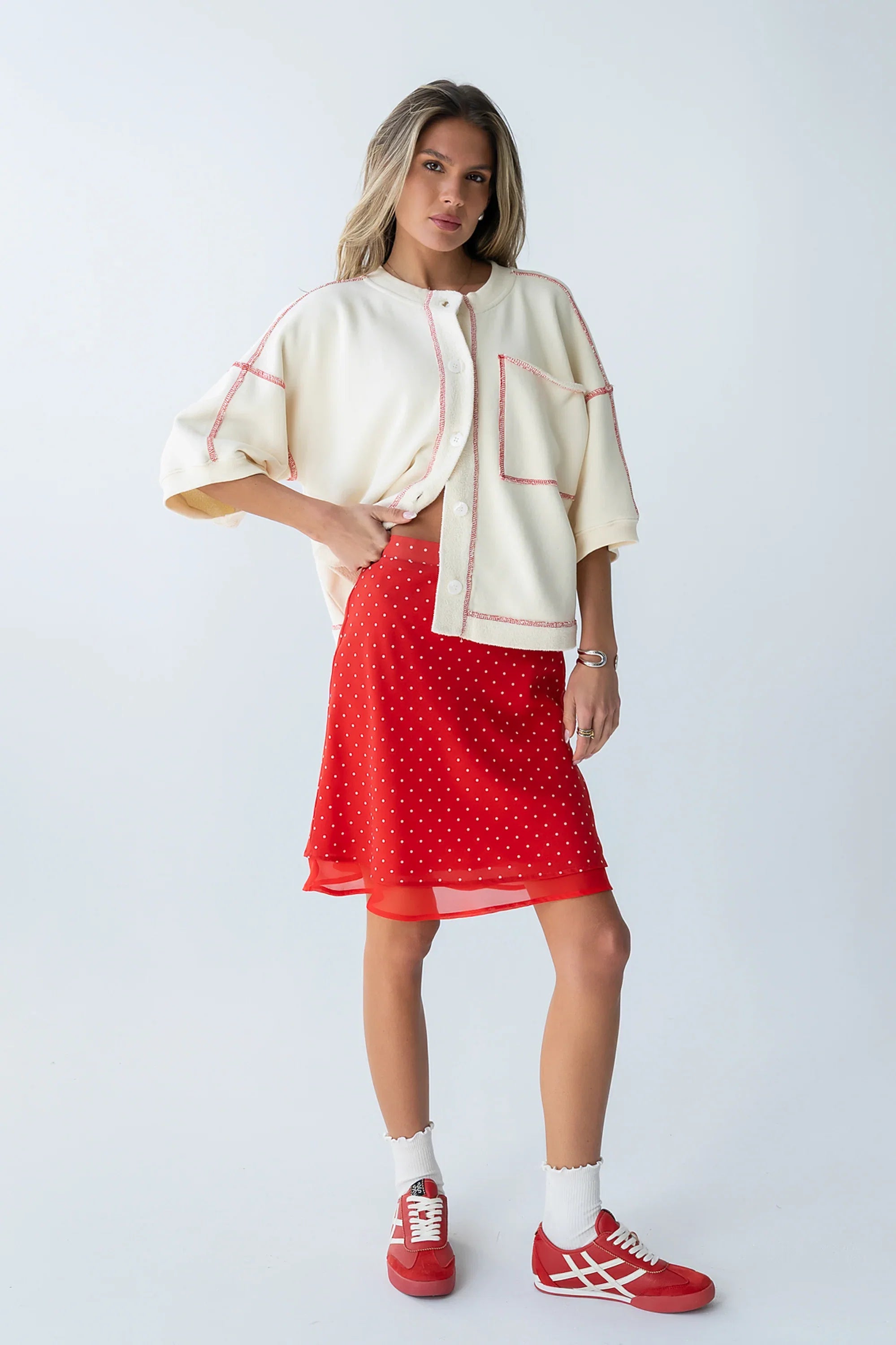 Kennedy Polka Dot Skirt in Red