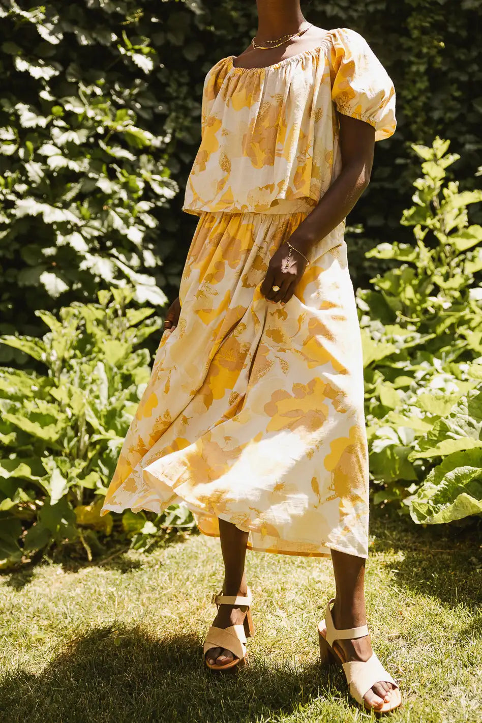 Saffron Floral Midi Skirt FINAL SALE