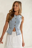 Piper Denim Button Up in Light Wash FINAL SALE