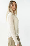 Nicola Sheer Blouse in Cream FINAL SALE