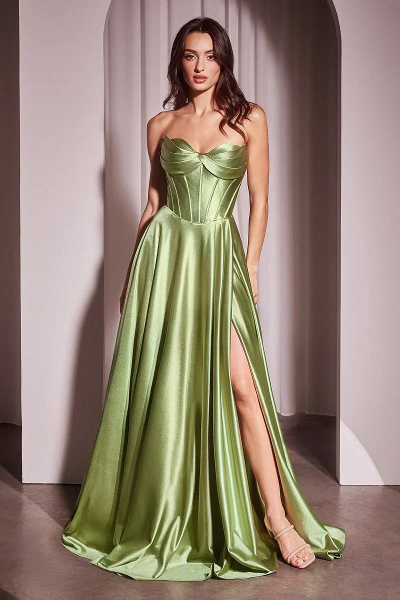 Ellery Gown Satin A line Dress With Pockets
