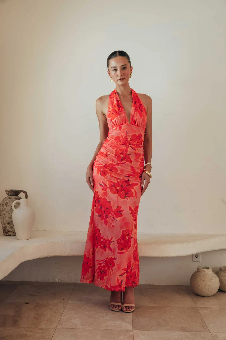 Havana Floral Halter Maxi Dress