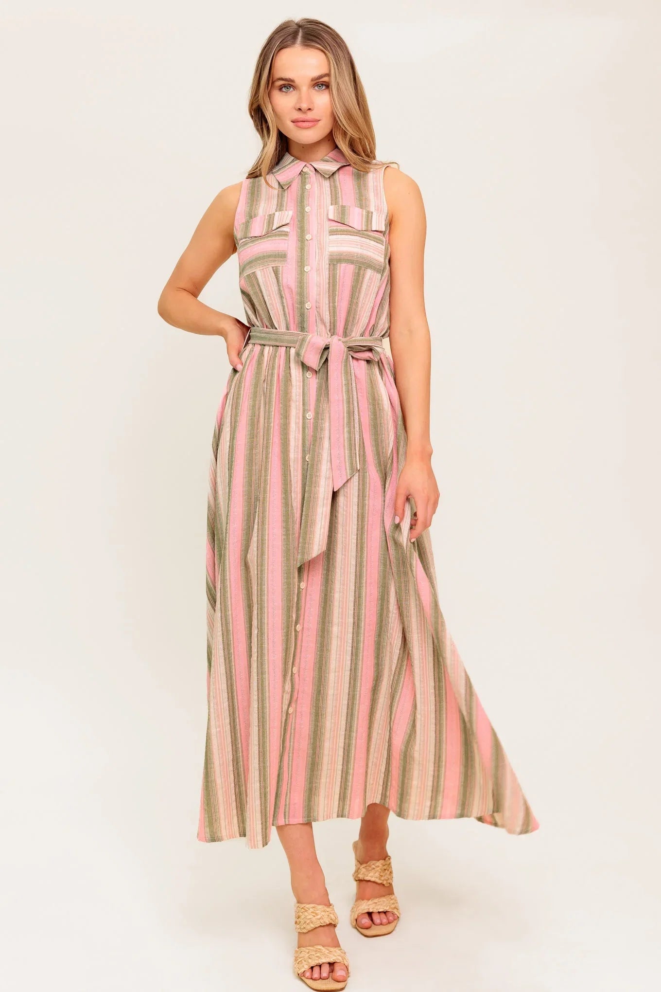 WINDSWEPT FIELDS MIDI DRESS OLIVE