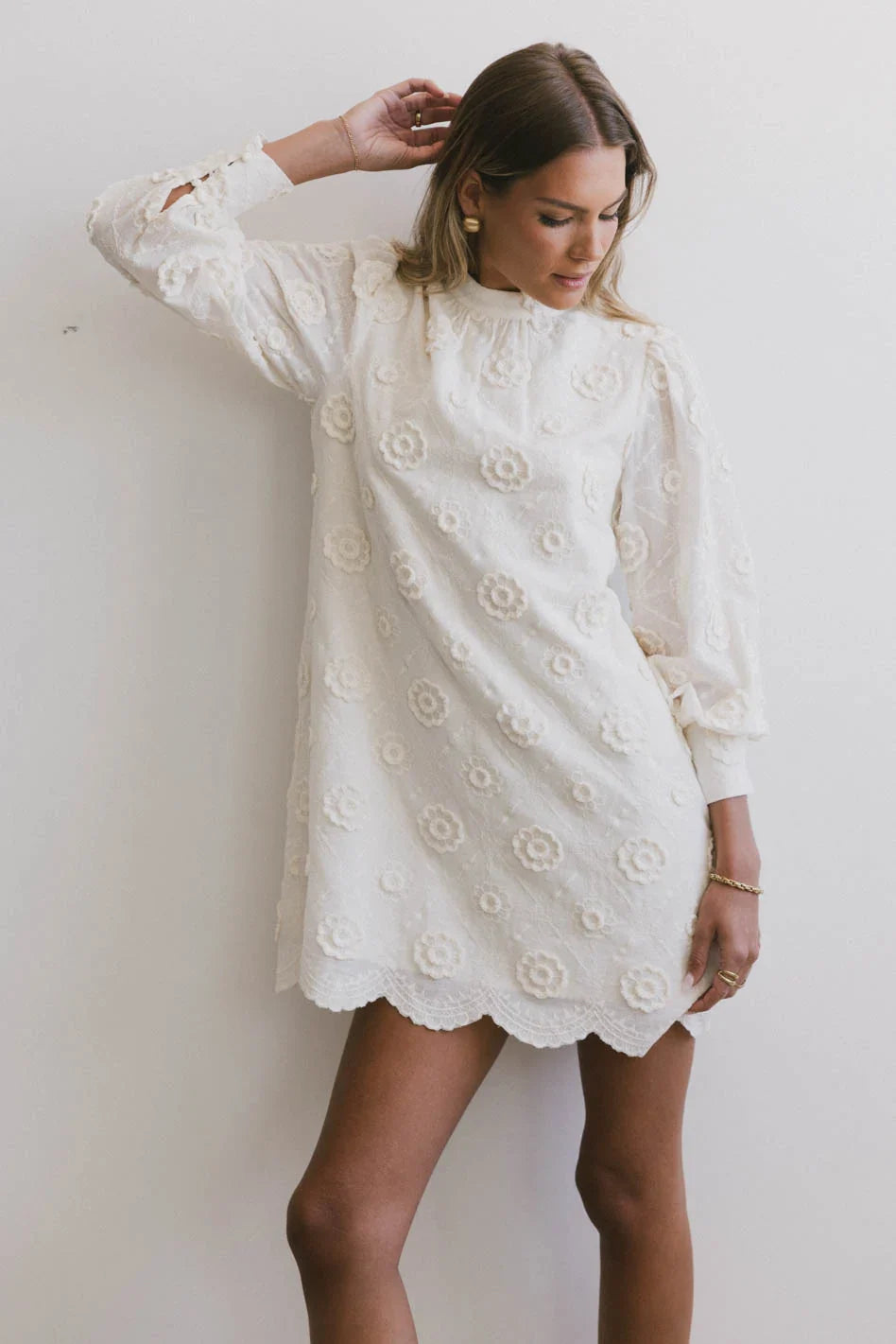 Evie Textured Floral Mini Dress FINAL SALE