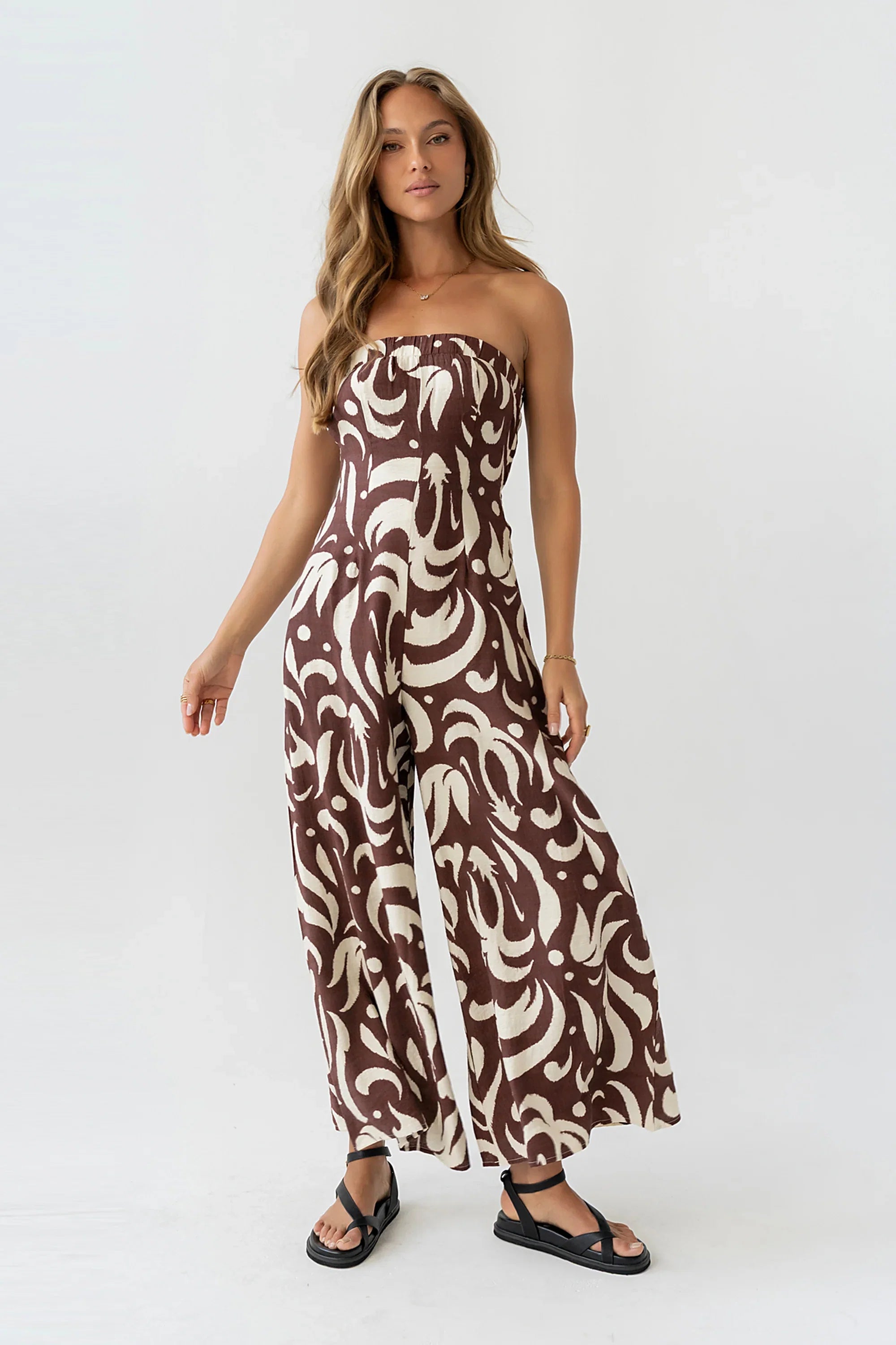 Anya Sleeveless Abstract Jumpsuit