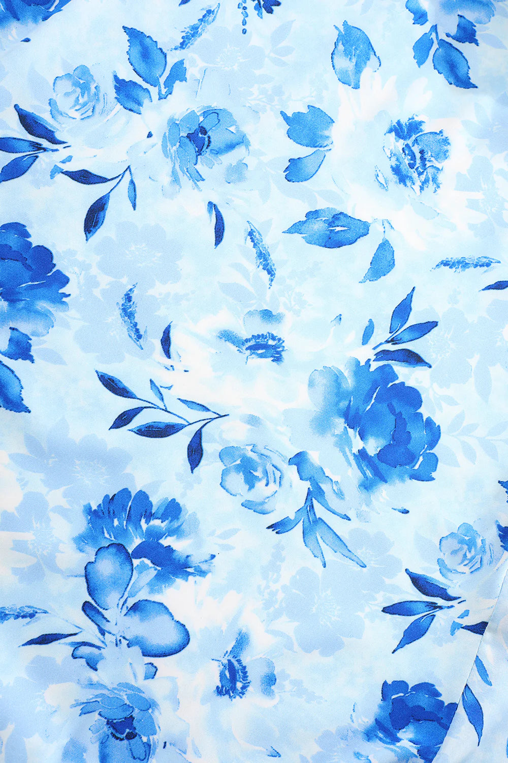 White Blue Floral A Line Off The Shoulder Tiered Print Bridesmaid Dress