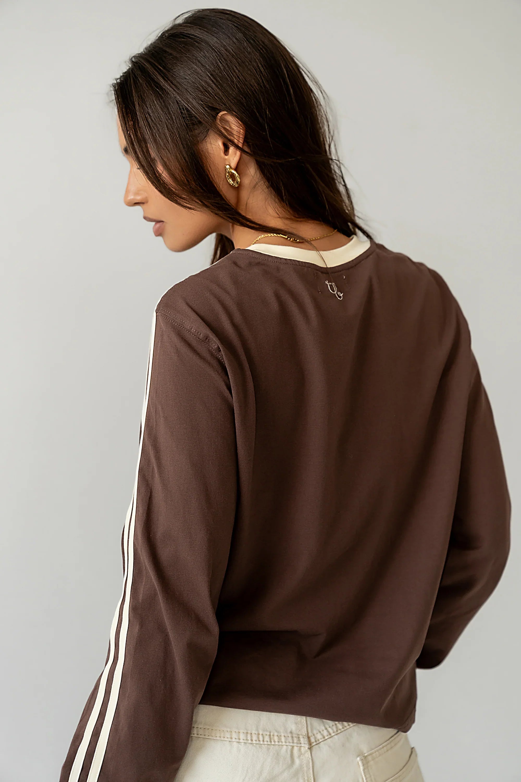 Romy Striped Top in Brown FINAL SALE