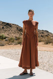 Nora Midi Dress in Terracotta