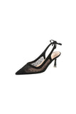 Wedding Shoes Stiletto Heel Mesh With Polka Dot Hollow out Bowknot