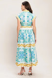 BLUE REGALIA MIDI DRESS