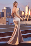 BECCA GOWN STRAPLESS CRYSTAL SATIN FITTED DRESS
