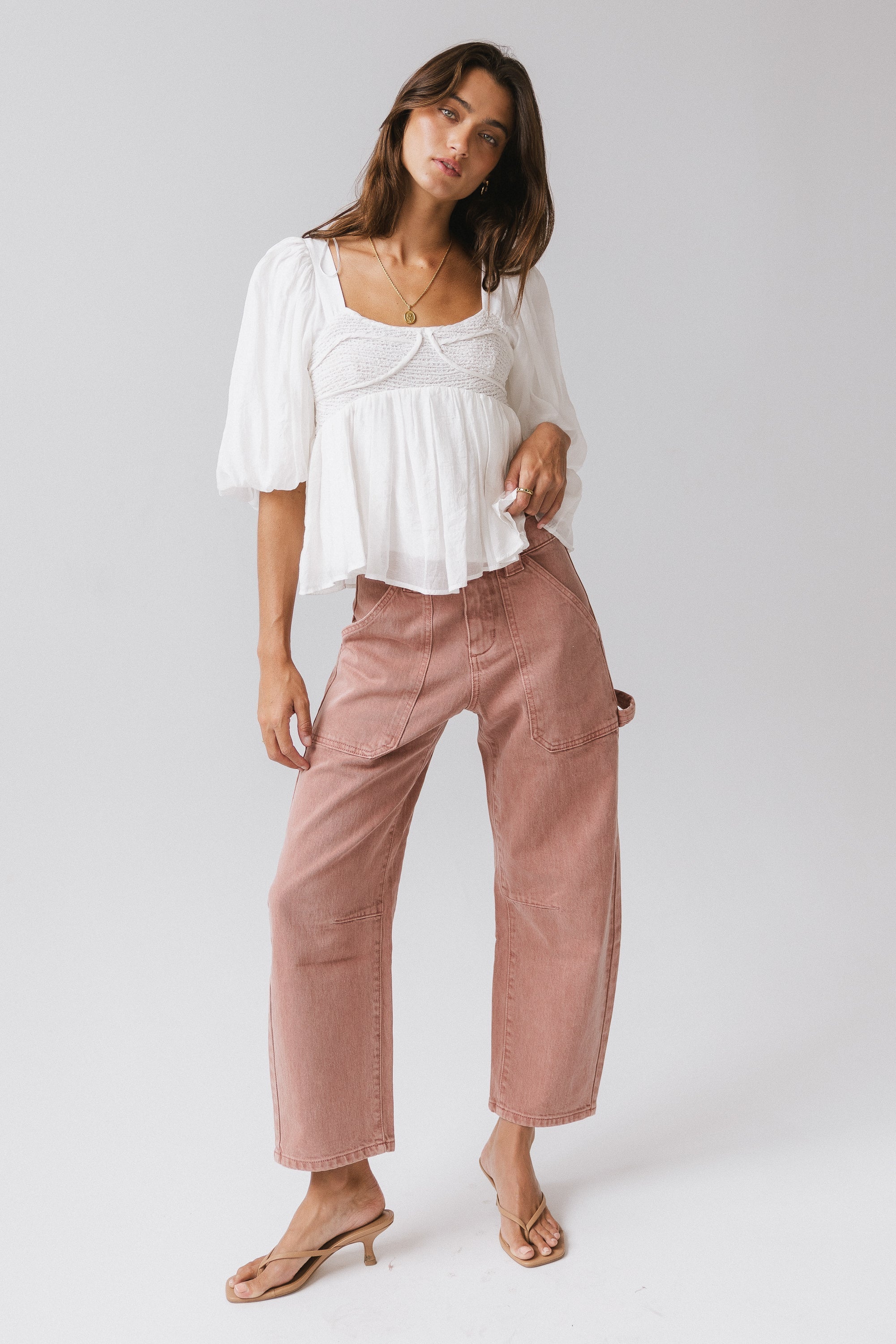 Scottie Barrel Jeans in Mauve FINAL SALE