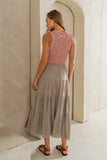 June Tiered Maxi Skirt in Olive