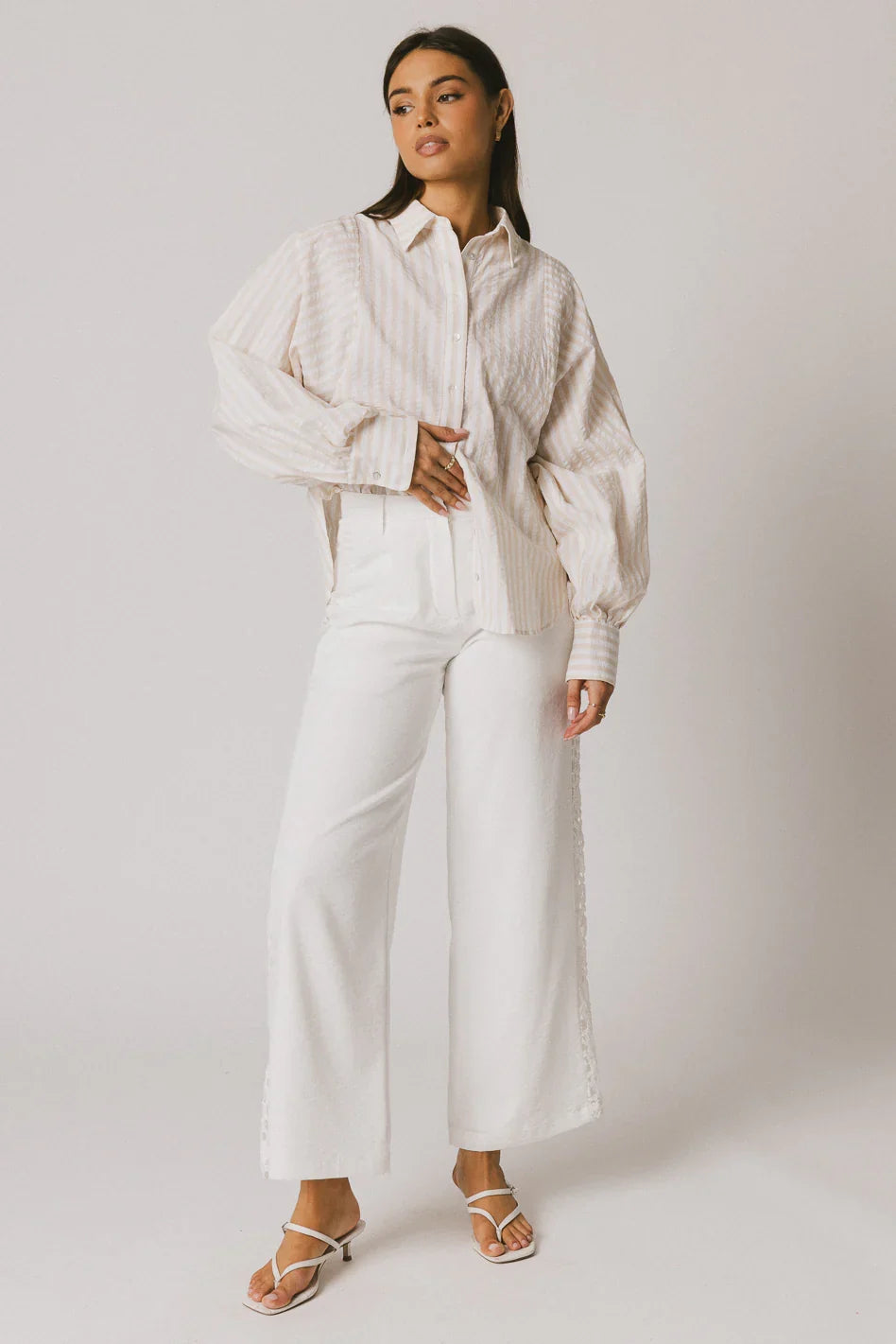 Karie Crochet Pants in White FINAL SALE