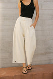 Elke Button Slacks in Natural FINAL SALE