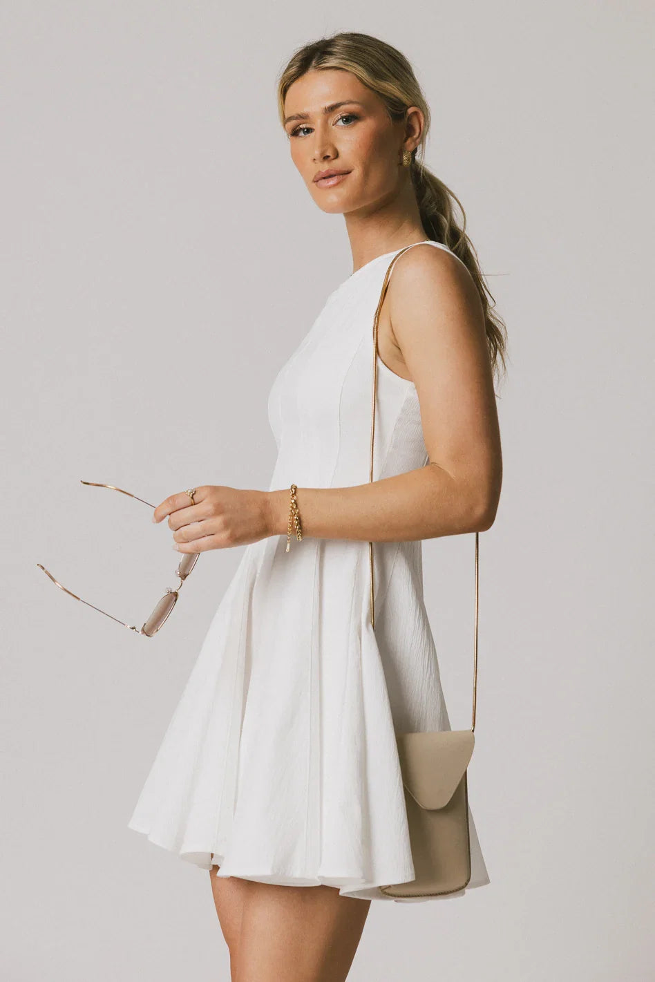 Liora Mini Dress in White FINAL SALE