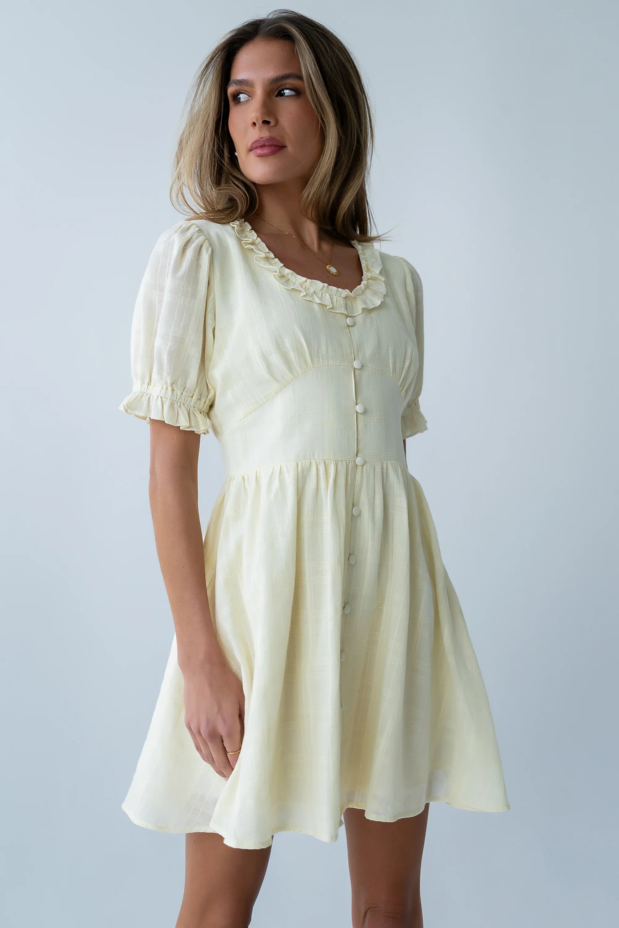 Jennie Mini Dress in Cream