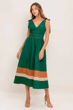 JUNIPER DRESS COLOR BLOCKED COTTON MIDI DRESS