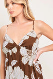 DESERT BLOOM BROWN FLORAL MAXI DRESS